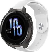 Siliconen Smartwatch bandje - Geschikt voor  Garmin Venu 2s sport bandje - 40mm - wit - Strap-it Horlogeband / Polsband / Armband