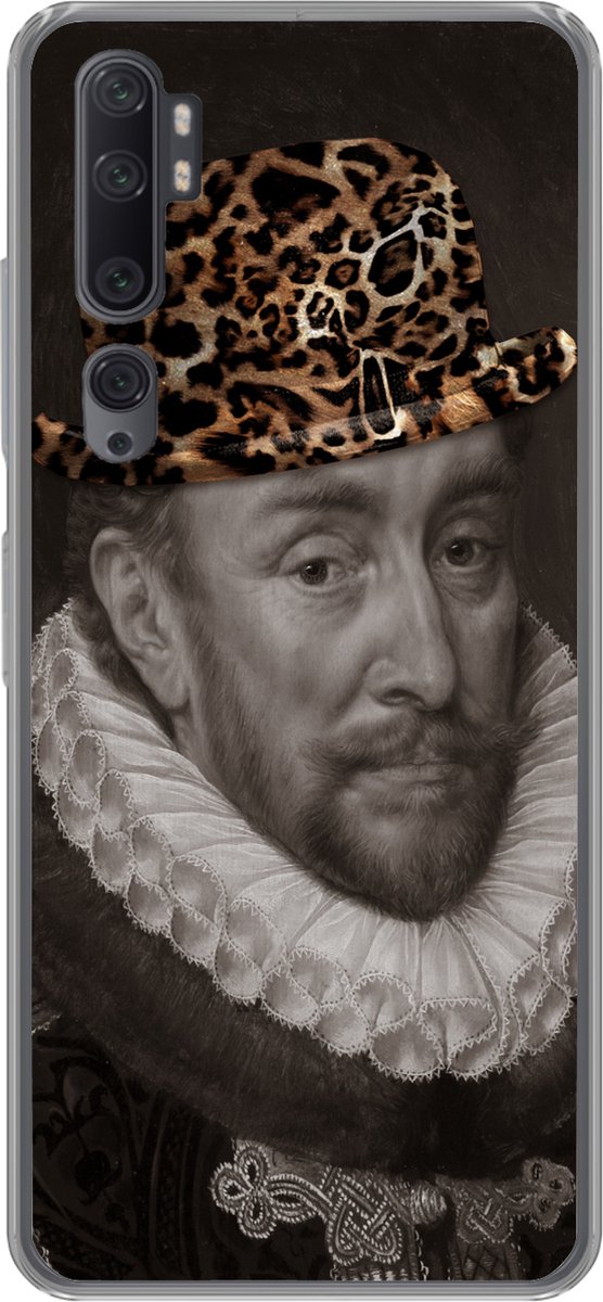 Telefoonhoesje Geschikt voor Xiaomi Mi Note 10 hoesje - Willem van Oranje - Panterprint - Oude meesters - Siliconen Telefoonhoesje Telefoonhoesje