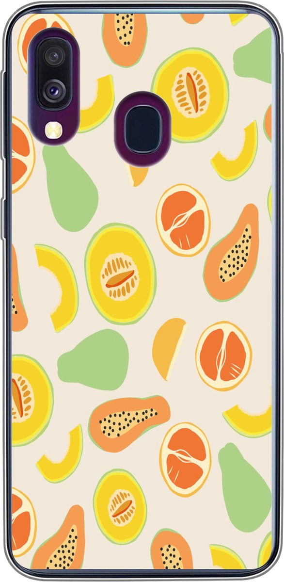 Telefoonhoesje Geschikt voor Samsung Galaxy A40 hoesje - Fruit - Patronen - Meloen - Siliconen Telefoonhoesje Telefoonhoesje