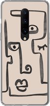 Geschikt voor OnePlus 7 Pro hoesje - Oog - Lippen - Line art - Siliconen Telefoonhoesje
