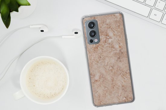 Coque OnePlus Nord 2 5G - Imprimé Marbre - Marron - Motifs - Coque en Siliconen -