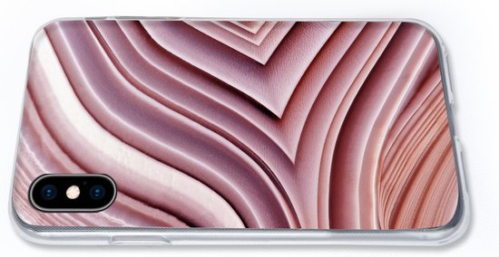 Coque iPhone Xs Max - Pierres Naturelles - Rose - Gros plan - Coque de téléphone en Siliconen