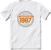 1987 Limited Edition Ring T-Shirt | Zilver - Goud | Grappig Verjaardag en Feest Cadeau Shirt | Dames - Heren - Unisex | Tshirt Kleding Kado | - Wit - L
