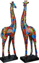 Beeld Giraf Duo - Pop-art - 48 cm