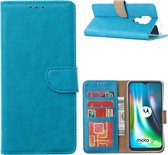 LuxeBass Hoesje geschikt voor Motorola Moto G9 Play / E7 Plus - Bookcase Turquoise - portemonnee hoesje - telefoonhoes - gsm hoes - telefoonhoesjes
