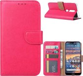 LuxeBass Hoesje geschikt voor Nokia 4.2 - Bookcase Roze - portemonnee hoesje - telefoonhoes - gsm hoes - telefoonhoesjes