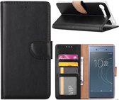 LuxeBass Hoesje geschikt voor Sony Xperia XZ1 - Bookcase Zwart - portemonnee hoesje - telefoonhoes - gsm hoes - telefoonhoesjes