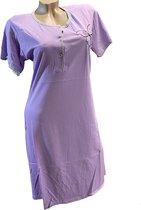 Dames katoenen nachthemd korte mouw XL 38-40 grijs/paars