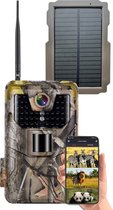 Nuvance - Wildcamera met Nachtzicht - 4G Verbinding - Met Solar Paneel - Inclusief 64GB SD Kaart - 30MP - 4K HD