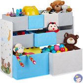 kinderkast - 9 stoffen manden - kampvuur - 66 x 82,5 x 29,5 cm - speelgoedkast