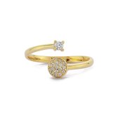 2bs jewelry dames ring, diamanten ring, ball shaped gouden ring, Valentijns cadeau, 14k goud, SI