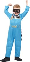 Smiffy's - Formule 1 Kostuum - Papa Bandiet Race Chauffeur Kind Kostuum - blauw - Small - Carnavalskleding - Verkleedkleding