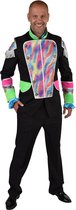Magic By Freddy's - Circus Kostuum - Jas Feest Officier Regenboog Man - zwart,multicolor - Large - Carnavalskleding - Verkleedkleding