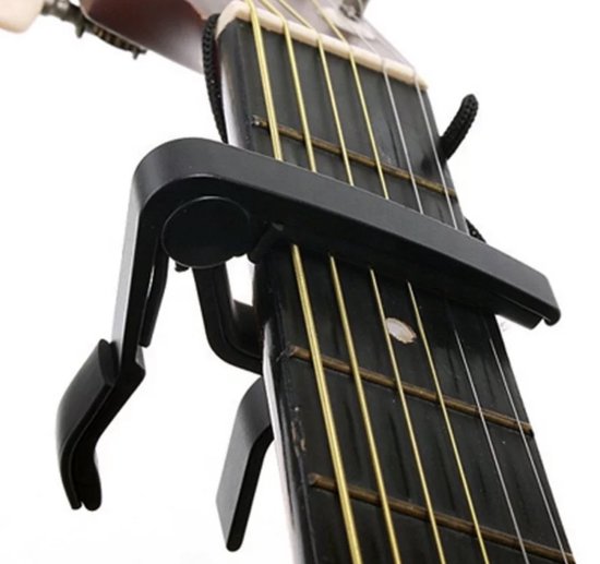 Repus Premium Aluminium Gitaar Capo - Professionele Capo - Gitaar Klem - kwaliteit - Guitar Capo - Gitaarcapo - Akoestische Gitaar - Klassieke Gitaar - Capodaster - Black