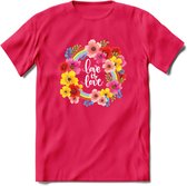 Love Is Love | Pride T-Shirt | Grappig LHBTIQ+ / LGBTQ / Gay / Homo / Lesbi Cadeau Shirt | Dames - Heren - Unisex | Tshirt Kleding Kado | - Roze - L