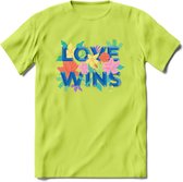 Love Wins | Pride T-Shirt | Grappig LHBTIQ+ / LGBTQ / Gay / Homo / Lesbi Cadeau Shirt | Dames - Heren - Unisex | Tshirt Kleding Kado | - Groen - XL