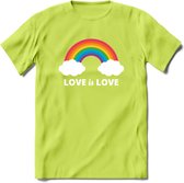 Love Is Love | Pride T-Shirt | Grappig LHBTIQ+ / LGBTQ / Gay / Homo / Lesbi Cadeau Shirt | Dames - Heren - Unisex | Tshirt Kleding Kado | - Groen - 3XL