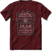 60 Jaar Legendarisch Gerijpt T-Shirt | Lichtblauw - Grijs | Grappig Verjaardag en Feest Cadeau Shirt | Dames - Heren - Unisex | Tshirt Kleding Kado | - Burgundy - L