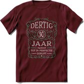 30 Jaar Legendarisch Gerijpt T-Shirt | Aqua - Grijs | Grappig Verjaardag en Feest Cadeau Shirt | Dames - Heren - Unisex | Tshirt Kleding Kado | - Burgundy - L