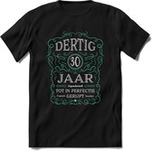 30 Jaar Legendarisch Gerijpt T-Shirt | Aqua - Grijs | Grappig Verjaardag en Feest Cadeau Shirt | Dames - Heren - Unisex | Tshirt Kleding Kado | - Zwart - S