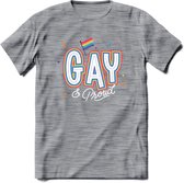 Gay | Pride T-Shirt | Grappig LHBTIQ+ / LGBTQ / Gay / Homo / Lesbi Cadeau Shirt | Dames - Heren - Unisex | Tshirt Kleding Kado | - Donker Grijs - Gemaleerd - XXL