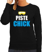 Apres ski sweater Piste Chick / sneeuw baas zwart  dames - Wintersport trui - Foute apres ski outfit/ kleding/ verkleedkleding L