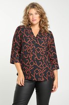 Paprika Dames Tuniek Iris met tweekleurige letterprint - Outdoorblouse - Maat 48