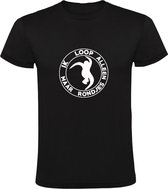 Ik loop alleen maar rondjes Heren T-shirt | hele avond rondjes | elk rondje is anders | festival | rave | Hardcore | hardstyle | Zwart