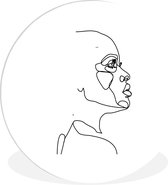 Illustration côté visage de femme sur fond blanc Cercle mural Plaque plastique ⌀ 30 cm - impression photo sur cercle mural / cercle vivant (décoration murale)