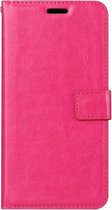 LuxeBass Telefoon Wallet Bookcase voor Samsung Galaxy A6 Plus (2018) - Portemonnee telefoonhoesje voor Bankpassen - Kunstleer - Siliconen Houder - Magnetische sluiten- Roze - bookc
