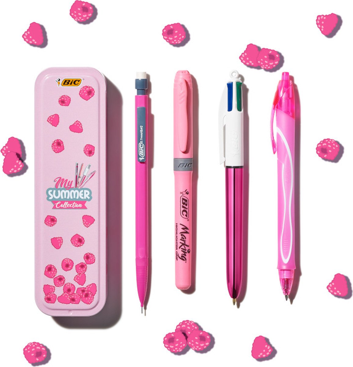 BIC My Pink Roze schrijfset - 4 girly pennen in metalen doosje - 4 Kleuren... | bol.com