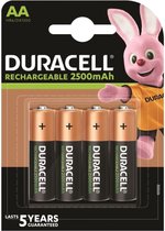 2. Duracell Rechargeable AA 2500mAh batterijen