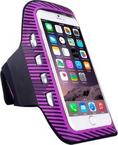 Apple iPhone 6/6s Plus Hoesje - Mobigear - LED Serie - Neopreen Sportarmband - Paars - Hoesje Geschikt Voor Apple iPhone 6/6s Plus