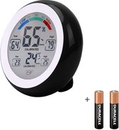 Tool Meister WS1 - Hygrometer & Temperatuurmeter - Weerstation - Kleur LCD - Binnen - 24 Uur Historie - Touch screen - Zwart