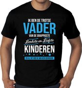 Grote maten Trotse vader / kinderen cadeau t-shirt zwart voor heren - Verjaardag / Vaderdag - Cadeau / bedank shirt XXXL
