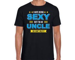 Hate being sexy but Im an uncle / Haat sexy zijn maar ben oom cadeau t-shirt zwart voor heren - kado shirt / verjaardag cadeau XXL