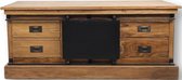 HSM- TV Meubel TV-meubel Wellington x55x45 1 deur & 4 lades - 130cm - Bruin; Zwart