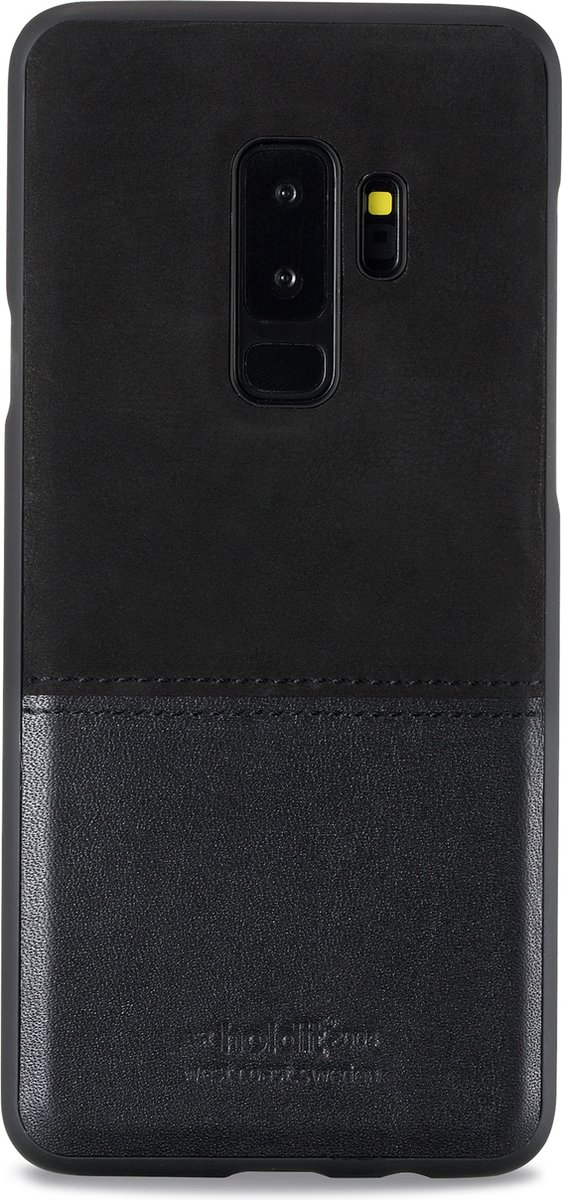 Samsung Galaxy S9 Plus, selected hoesje leder/suede, zwart