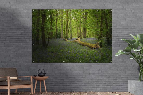 Décoration murale Fleurs - Forêt - Blauw - 180x120 cm - Poster jardin - Toile jardin - Poster extérieur