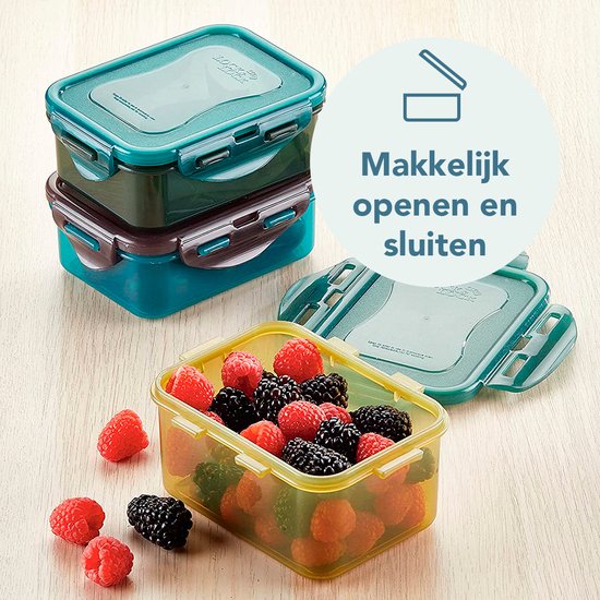 Contenants pour aliments frais Lock & Lock ECO | Boîtes à collation - 470 ml - Durable - Zéro déchet - 100% plastique recyclé - Set de 3 pièces