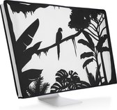kwmobile hoes voor 24-26" Monitor - beschermhoes voor beeldscherm - jungle silhouet design - zwart / wit