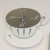 A&M Collectie – Handgemaakt – Wandklok Italiaans Design Koffie beige -43 cm