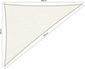 Compleet pakket: Shadow Comfort driehoek 3x4x5m Arctic White met RVS Bevestegingspakket en buitendoek reiniger