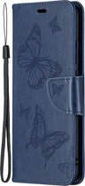 Mobigear Telefoonhoesje geschikt voor Samsung Galaxy A02s Hoesje | Mobigear Butterfly Bookcase Portemonnee | Pasjeshouder voor 2 Pasjes | Telefoonhoesje voor Pinpas / OV Kaart / Rijbewijs - Blauw