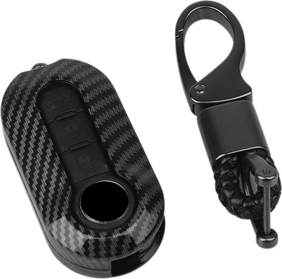 OTMIK ABS Koolstofvezel Autosleutel Cover Case Compatibel met Fiat 500 Grande Punto Stilo 500x Panda Ducato Afstandsbediening Auto Sleutelhanger, Zwart OTMIK ABS Koolstofvezel Autosleutel Cover Case Compatibel met Fiat 500 Grande Punto Stilo 500x Panda Ducato Afstandsbediening Auto Sleutelhanger, Zwart