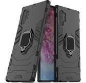 Samsung Galaxy Note 10 Plus Hoesje - Mobigear - Armor Ring Serie - Hard Kunststof Backcover - Zwart - Hoesje Geschikt Voor Samsung Galaxy Note 10 Plus