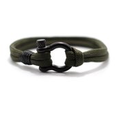 Marama - herenarmband Rope Petrol - zwart titanium - stevig nylon - stoere armband - 19 cm - harpsluiting - smalle polsen