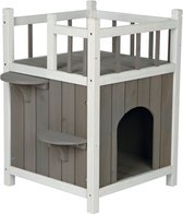 Trixie Kattenhuis Cat's Home Met Balkon Grijs / Wit - 45X65X45 CM