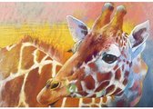 Ansichtkaart - Giraffe - Loes Botman - 10,5x15x0,5 cm - Nederland - EcoStory - Fairtrade - 5 stuks