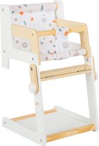 Kinderstoel voor de pop - speelgoed - hout - wit - "little button" - 48 cm hoog - meerdere standen  - kinderstoel - rollenspel - pop